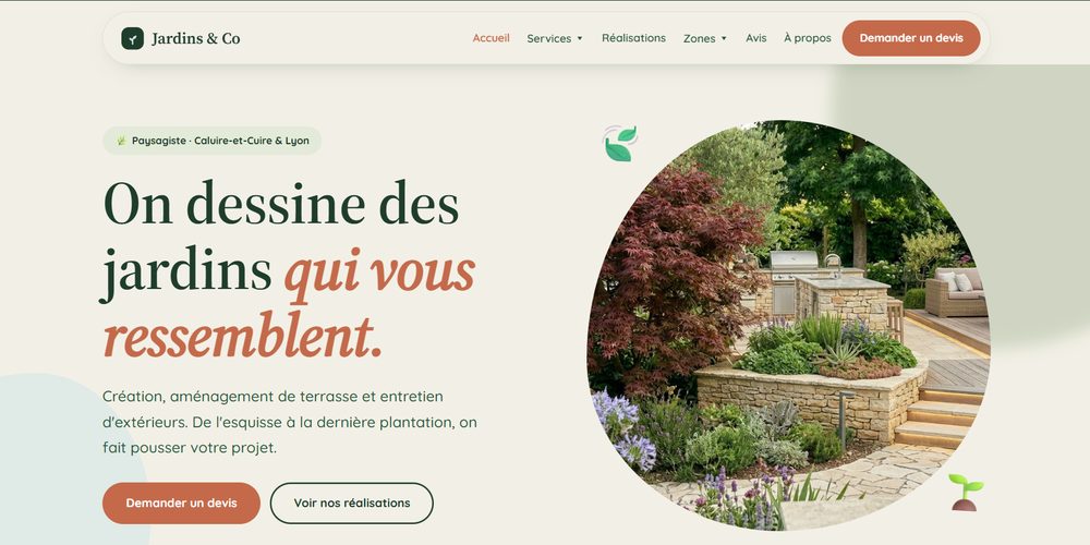 Exemple de site Jardins & Co