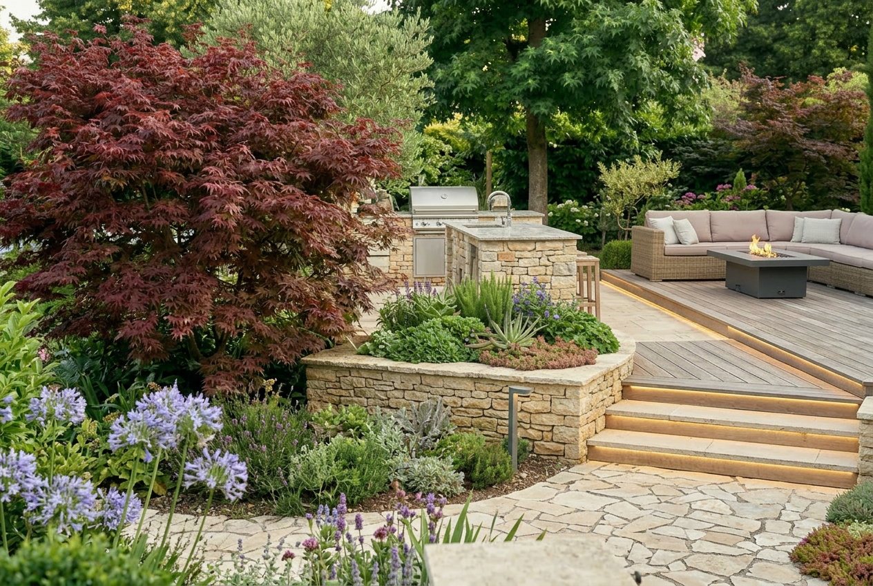 Aménagement de terrasse et jardin paysager
